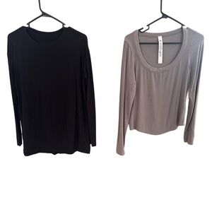 Lululemon Black and Gray Women's Long-Sleeve Bundle